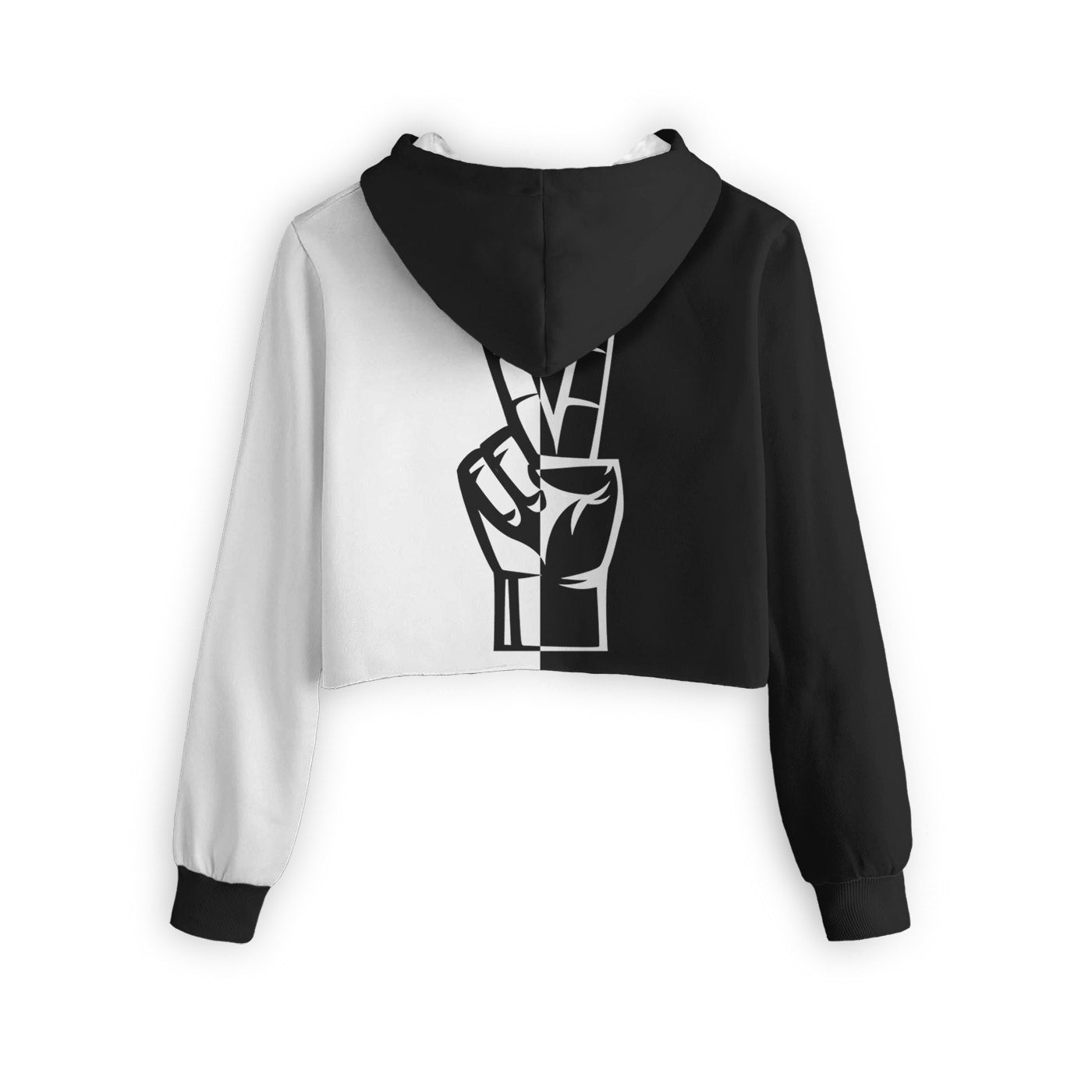 Peace Sign Cropped Hoodie